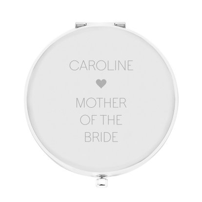 Personalised Silver Plated Compact Mirror - Mother of the Bride