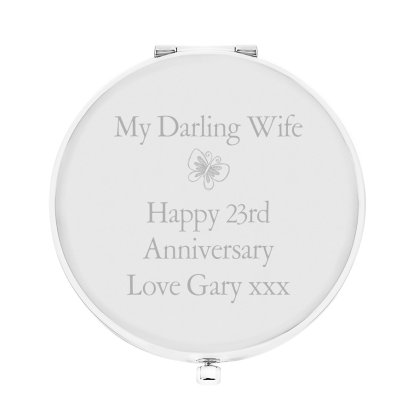 Personalised Silver Plated Compact Mirror - Mum