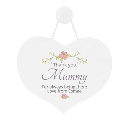 Mummy Personalised Wooden Heart Sign