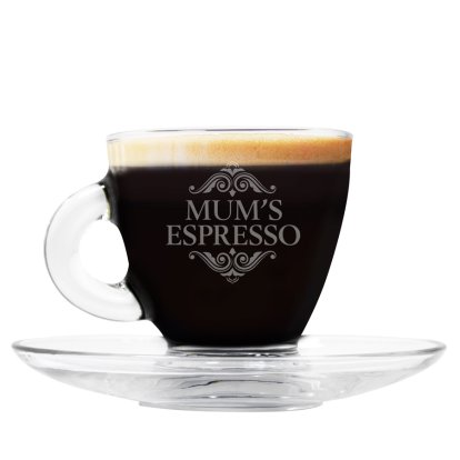 Mum's Personalised Glass Espresso Cup