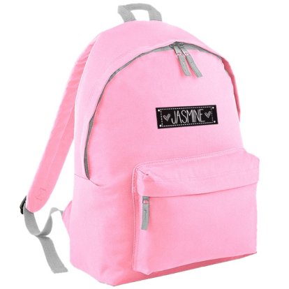 Name Badge Personalised Pink Backpack