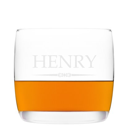 Name Engraved Rocks Whisky Glass