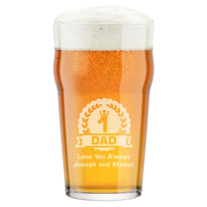 No.1 Personalised Traditional Pint Glass