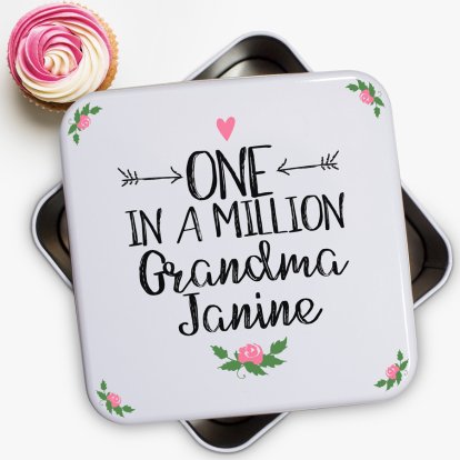 One In A Million Personalised Square Cake Tin