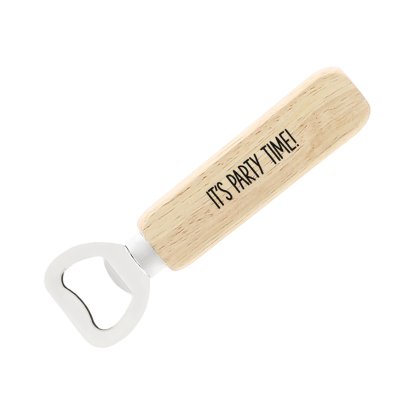 Party Time Personalised Wooden Handle Bottle Opener