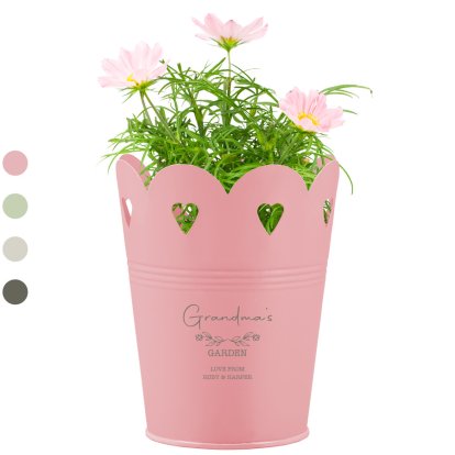 Perrsonalised Heart Cut Out Planter Bucket