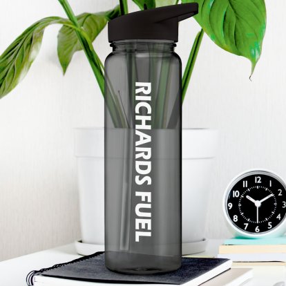 Personalised Fuel Black Water Bottle 