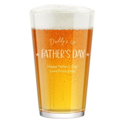 Personalised 1st Father's Day Pint Glass