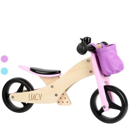 Personalised 2 in 1 Wooden Balance Bicycle 