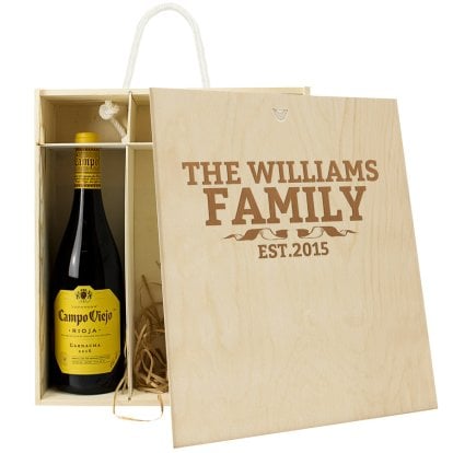 Personalised 3 Bottle Wine Box - The Family 