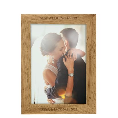 Personalised 6x8 Size Oak Picture Frame - Best Ever! 
