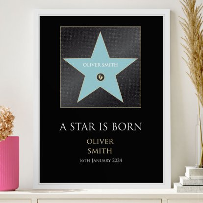 Personalised A Star is Born Framed Poster - Blue 
