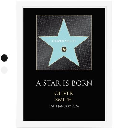 Personalised A Star is Born Framed Poster - Blue Photo 2