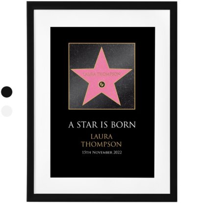 Personalised A Star is Born Framed Poster - Pink 