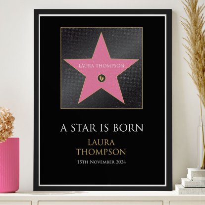 Personalised A Star is Born Framed Poster - Pink 