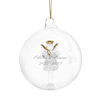 Personalised Angel Glass Bauble 