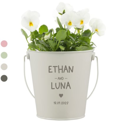 Personalised Anniversary Bucket Planter for Couples