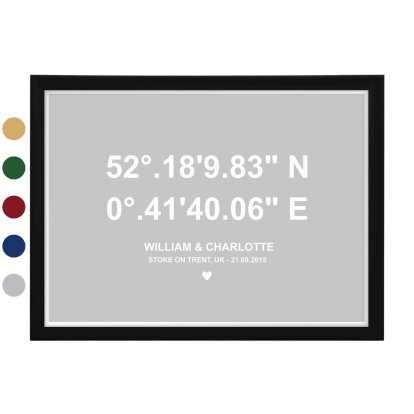 Personalised Anniversary Coordinates Poster Frame
