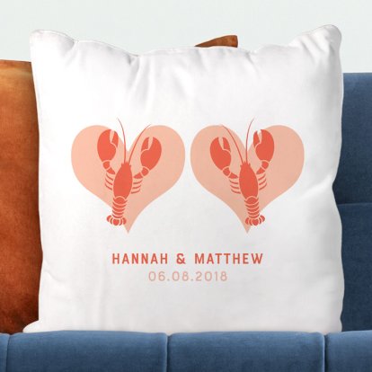 Personalised Anniversary Cushion Cover - Lobsters 