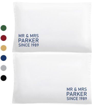 Personalised Anniversary Pillowcase Set for Couples