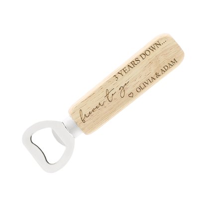 Personalised Anniversary Wooden Bottle Opener for Him