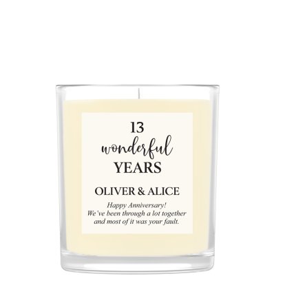 Personalised Anniversary Year Scented Candle