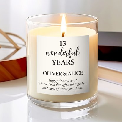 Personalised Anniversary Year Scented Candle