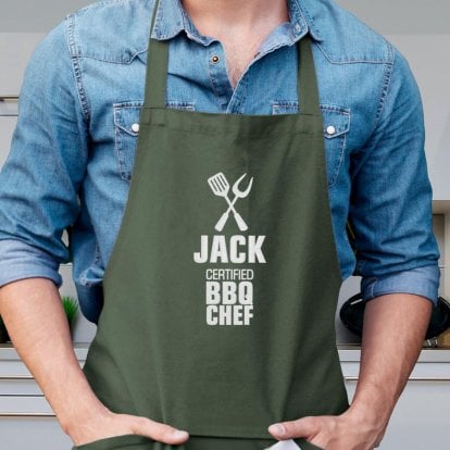 Personalised Apron for Him - Certified BBQ Chef