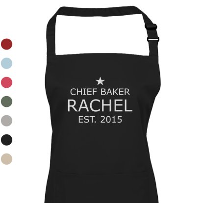 Personalised  Aprons - Chief Baker - Black