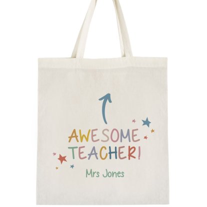Personalised Awesome Teachers Tote Bag