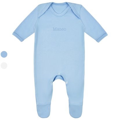 Personalised Baby Blue Sleepsuit