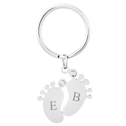 Personalised Baby Feet Keyring Set