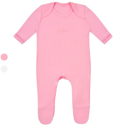 Personalised Baby Pink Sleepsuit