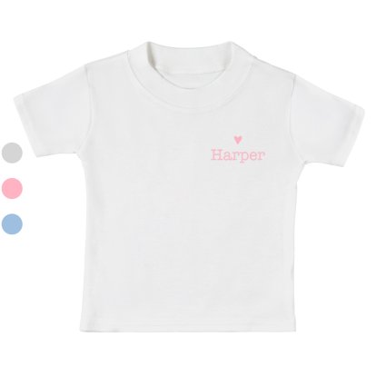 Personalised Baby T-Shirt for Girls Pink - Colour Swatches