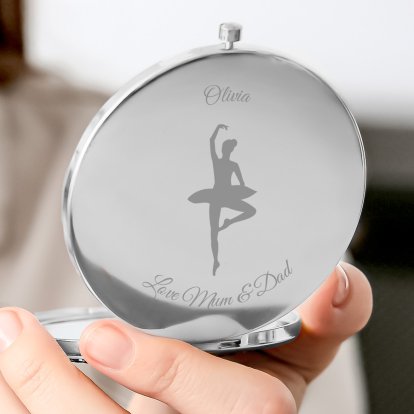 Personalised Ballerina Compact Mirror
