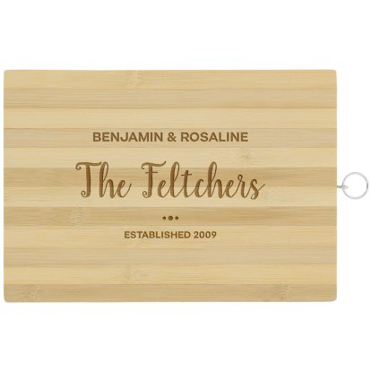 Personalised Bamboo Chopping Board for Couples