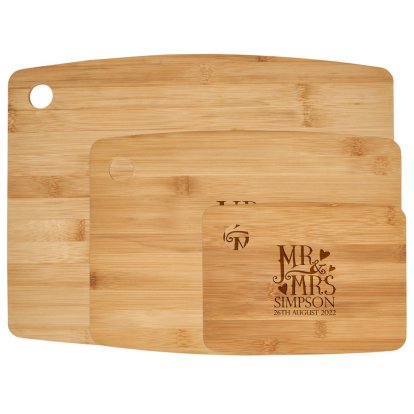 Personalised Bamboo Chopping Board - Mr & Mrs
