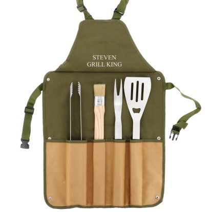 Personalised BBQ Apron & Tools Gift Set