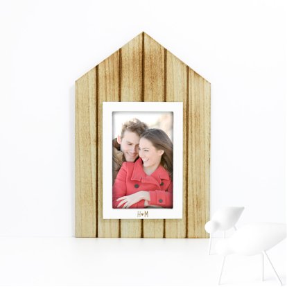 Personalised Beach Hut Photo Frame - Love Initial