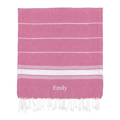 Personalised Beach Towel - Bubble-Gum Pink
