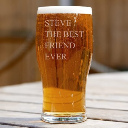 Personalised Beer Pint Glass - Big Message 