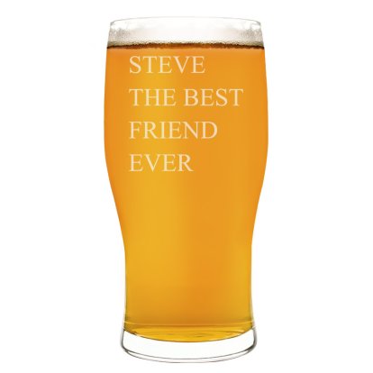 Personalised Beer Pint Glass - Big Message