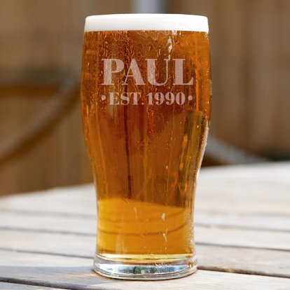 Personalised Beer Pint Glass
