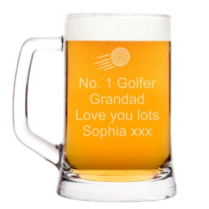 Personalised Beer Tankard - Golf