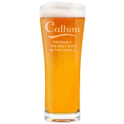 Personalised Best Man Tall Pint Glass