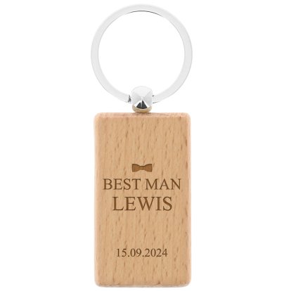 Personalised Best Man Wooden Keyring