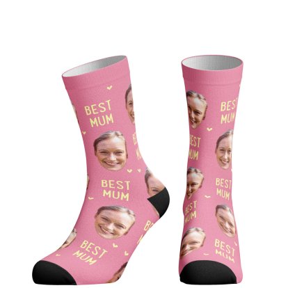 Personalised Best Mum Photo Face Socks