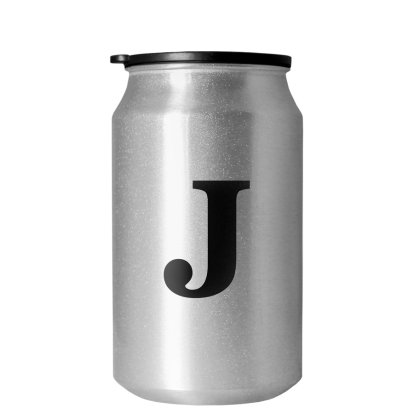 Personalised Big Initial Silver Travel Can 