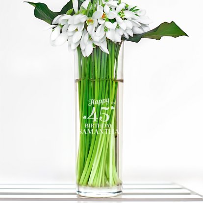 Personalised Birthday Cylinder Vase 