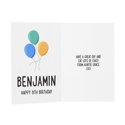 Personalised Birthday Message Card - Balloons